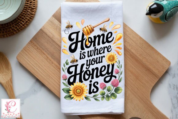 Bee Sunflower Farmhouse Kitchen Towel