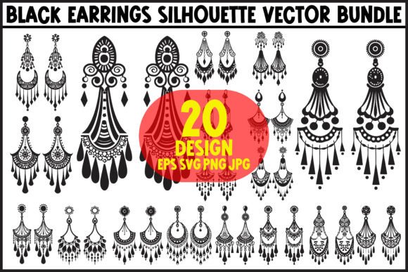 Black Earrings Silhouette Vector Bundle Review