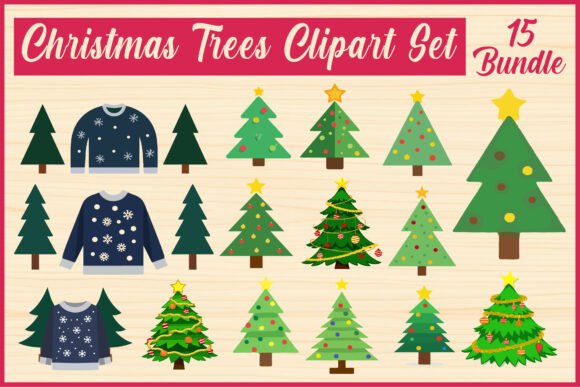 Christmas Trees Clipart Set Review