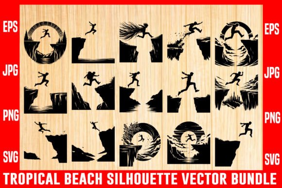 Extreme Adventure Silhouette Bundle - Cliff Jumping