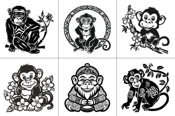 Monkey Lunar New Year Vector Graphic