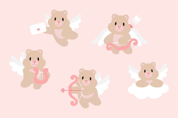 Valentine Cupid Bear with Bow and Arrows