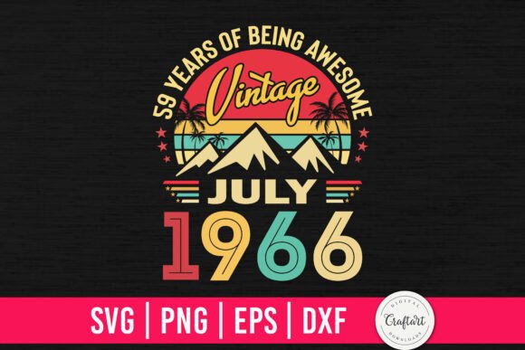 Vintage 1966 July 59th Birthday Embroidery Review