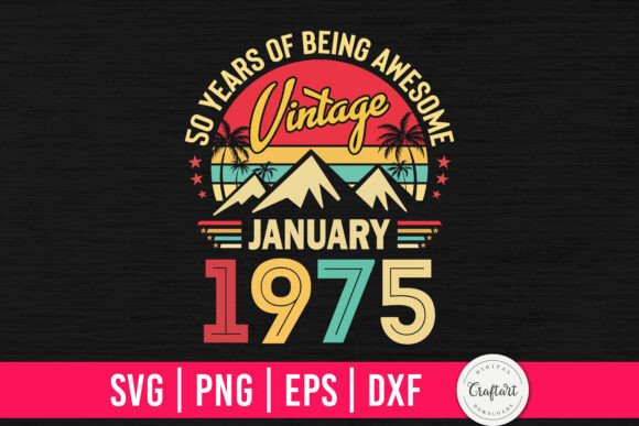 Vintage 1975 January 50th Birthday Embroidery Review